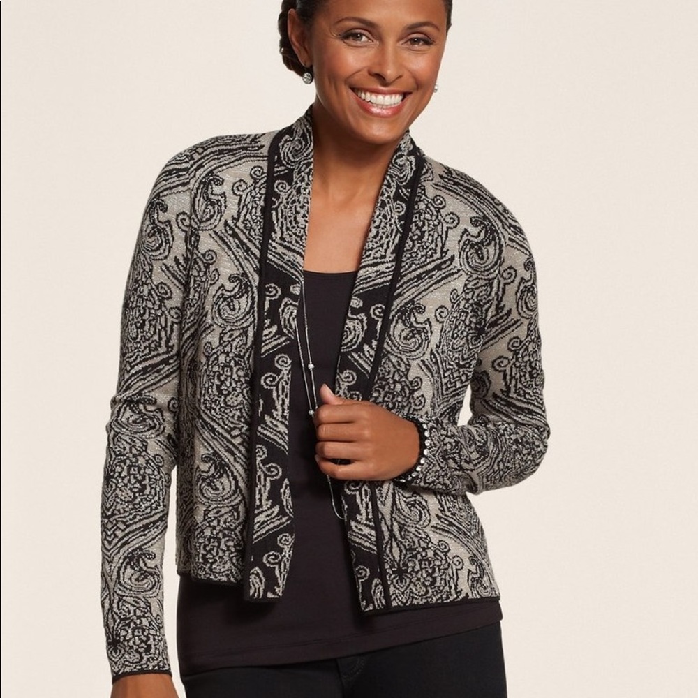 Chico’s Antique Scrolls Seraphina Cardigan sweater